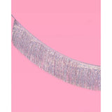 Silver Iridescent Fringe Banner - 5 Ft. | Bachelorette Party Decorations, Birthday Party Decor, 21St Bday Decor, Hbd, Photo Booth Banner Backdrop