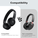 Replacement Solo 4 Ear Pads Cover Silicone Earpad Covers Case Compatible With Beats Solo4 Solo3 Solo2 Headphones, Washable Protective Pads Cover (Black)