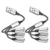 Usb Type A Splitter 2Pack 1 Male To 3 Female Usb2.0 Adapter Usb Extension Cord For Charging/Data Transfer/Laptop/Mac