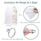 Florals Bridal Shower Decorations, Wedding Shower Games, Popular Bridal Shower Game, Put A Ring On It Game, 1 Sign And 50 Rings(Dsxn07)