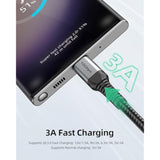 Usb A To Usb C 3.0 Cable, 6 Inch/0.5Ft (2Pack) 10Gbps High Speed Data Transfer, 3A Fast Charging Android Auto Usb C Cable, Compatible With Samsung T7, Galaxy S24 S23 Note 20, Iphone 15 16 Pro Max