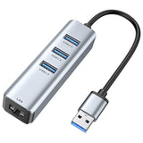 Usb 3.0 To Ethernet Adapter, 3-Port Usb 3.0 Hub With Rj45 10/100/1000 Gigabit