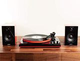 Sound TT-900 - Stylish 3-Speed Turntable with Wireless Bluetooth, Pitch Control, and Powerful 50W Speakers (Red)