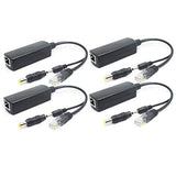 4-Pack 5V Poe Splitter, 48V To 5V 2.4A Adapter, Plug 3.5Mm X 1.35Mm, 5.5Mm X 2.1Mm Connector, Ieee 802.3Af Compliant, For Ip Camera And More