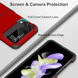 For Samsung Galaxy Z Flip 4 Case With Upgraded Hinge Protection Dual Layer Hard Pc Soft Tpu Bumper Full Body Shockproof Flip 4 Phone Case For Galaxy Z Flip 4 5G Case - Red