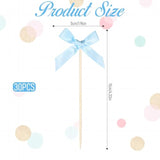 Blue Bow Cupcake Toppers 30Pcs Blue Bow Cake Topper Birthday Decorations Mini Bowknot Cupcake Picks Baby Shower Cupcak Picks For Bachelorette Bridal Engagement Birthday Wedding Party Cake Decorations