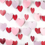 208Pcs Red-Pink Heart-Garland Party Streamers Valentines-Decorations - 56Ft Rose Burgundy Hanging Paper Banner Birthday Sweetheart Baby Shower Galentines Day Photoshoot Props Christmas Decor