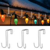 The 50 Pcs Christmas Gutter Light Clips Outdoor Metal Hanging Gutter Hooks Weatherproof Christmas String Light Hangers For Holiday Halloween Xmas Decoration