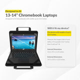 13-14 Inch Zip Lite Always-On Chromebook Protective Hard Case With Accessory Pouch & Shoulder Strap