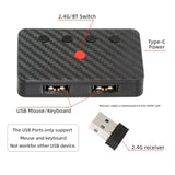xiwai USB Wired Mouse and Keyboard Convert to Wireless 2.4G Bluetooth(BT) Converter with Receiver USB Switch Selector Type-C Power for Tablet Phone Laptop