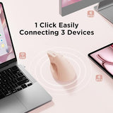 Ergonomic Wireless Mouse Pink,Bluetooth Vertical Mouse With Bt5.0/4.0/2.4G, Rechargeable With Battery Indicator,Ergonomic Design For Comfort And Reduced Wrist Strain For Home,Office Use Pink