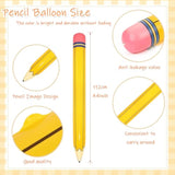 Back to School Pencil Balloons 2 Pack 44" Yellow Pen Foil Classroom Party Decor