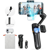 hohem iSteady V3 Gimbal Stabilizer for iPhone, 3-Axis Phone Gimbal, Magnetic AI Tracker, Built-in Extendable Rod & Tripod, Detachable Remote Control, Stabilizer for Travel, Vlog, TikTok, Black
