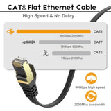 Cat 7 Ethernet Cable 100 Ft High Speed, Shielded Flat Internet Cable With Clip