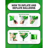 Green Pixel Miner Themed Party Square Balloon Wall Decorations, 56Pcs Green Black Foil Metallic Double Sided Cube Balloons Backdrop Tunnel Arch Kit For Baby Shower Birthday Anniversary Summer Party