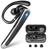 Bluetooth Headset, Wireless Bluetooth Earpiece With Led Display Charging Case, V5.3 Hands Free Noise Canceling Headphones With Dual-Mic For Computer/Laptop/Cell Phones/Home/Office/Trucker