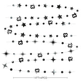 Black 13th Birthday Decorations – Metallic Star & Number 13 Garland Banner for Teen Party Decor