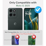 Moto G 2025 Case with Camera Lens Cover, HD Screen Protector, 10 FT Military Grade Drop Protection, Magnetic Ring Holder Kickstand Phone Case for Motorola Moto G 2025, Ice Green