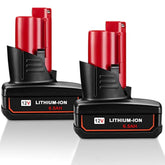 2 Pack 6.5Ah 12V Battery Compatible For Milwaukee M 12 Battery 48-11-2401 48-11-2412 48-11-2411 48-11-2420 48-11-2410 12Volt Cordless Tools For Milwaukee 12 Volt Lithium Battery