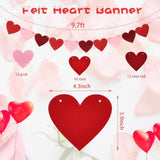 8 Pack Felt Heart Valentines Banner St. Patricks Garland,Shamrock Clov