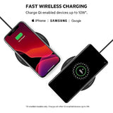 Belkin Quick Charge Wireless Charging Pad - 10W Qi-Certified Charger Pad for Apple iPhone, Samsung Galaxy, Pixel, Airpods Pro & More, Charge While Listening to Music, Streaming Videos - Black (No PSU)
