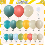 Retro Rainbow Balloon Arch Kit: Boho Party Decor, 163 pcs