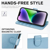 TUCCH Wallet Case for iPhone 14 (6.1") 2022, 4 Card Slots, Shiny Light Blue