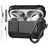 Airpods Pro 2/1 Gen Case Cover with Lock, Rugged Locking Case for Airpod Pro 2nd/1st Generation Shockproof Armor Protective Skin for Apple iPod Pro, Black