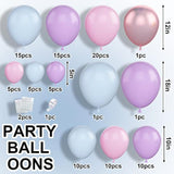 Pink Blue Balloon Arch Kit With Macaron Purple, Blue & Purple Party Balloons For Birthday, Wedding, Baby Shower Decorations