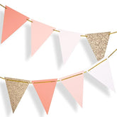 10-Feet Vintage Paper Pennant Banner Triangle Flags Boho Wedding Baby Shower Decor