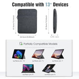 Laptop Sleeve For Surface Pro 12 Inch 2025 New Released, 12.3" Surface Pro 7+/7/6/5/4/3/2/1, Tablet Protective Pocket Bag, Space Gray