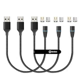 Magnetic Charging Cable,2In1 Gen12 (1Ft/3 Pack Black) 18W Fast Charging And Data Transfer Magnetic Charger For Usb-C And Micro-Usb Phones