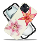 Compatible With Iphone 15,Durable & Shockproof Phone Case Cover Design - Pink Lily Flower