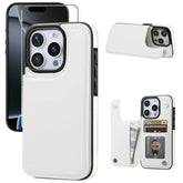 Wallet Case Compatible With Iphone 16 Pro, Slim Protective Case With Card Holder,Premium Pu Leather Kickstand Card Slots Case With Double Magnetic Clasp For Iphone 16 Pro 6.3“-White