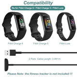 Charger for Fitbit Charge 5 / Charge 6 / Luxe, Replacement Charging Cable Cord Accessories for Fitbit Bands (2-Pack, 3.3ft/1m)