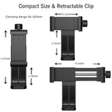 Rotatable Phone Holder Tripod Mount Adapter Adjustable Clip for iPhone & Android