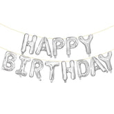 Happy Birthday Balloon Letters 16 Inch Mylar Foil Birthday Balloons Banner Sign For Birthday Party Decorations Supplies (Silver)