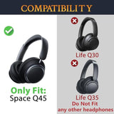 Cooling Gel Earpads Replacement For Anker Soundcore Space Q45 Headphones, Ear Pads Cushions With Ice Silk Fabric, High-Density Noise Isolation Foam - Black