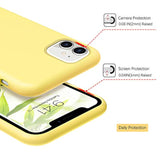 For Iphone 11 Case Liquid Silicone, Phone Case For Iphone 11 6.1 Inch Soft Gel Rubber Slim Lightweight Microfiber Lining Cushion Texture Cover Shockproof Protective Anti-Scratch, Yellow