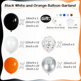 113Pcs Orange & Black Balloon Arch Kit - Confetti Latex Garland with Spike Star for Party