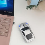 Wireless Car Mouse, Sport Car Shaped Mouse Mice For Computer, Laptop, Pc, Mac With Led Light (Silver)
