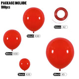 Red Balloons - 100Pcs Different Sizes 5/10/12/18 Inch Latex Balloons G