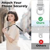 2 Pack Metal Phone Tether Tabs, Rotatable 360° Phone Lanyard Patch, Triangle Tether Tab for Most Full Coverage Cases, Universal Cellphone Strap Tab
