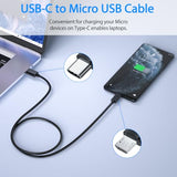 USB C to Micro USB Cable,Type C to Micro USB Charger Compatible with Galaxy S4/S7 for MacBook Pro Air,Fire Tablets,TV Stick,Short USBC