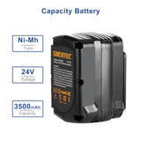 3500Mah 24V Ni-Mh Battery Compatible With Dewalt Dw0240, Dw0242, Dw0241, De0240, De0241, De0242, De0243,De0240-Xj,De0243-Xj, Dw0242-Xrp, Dw0243