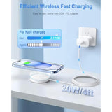 Magnetic Wireless Charger Fast Mag Safe Charger Compatible With Iphone 16/15 Pro Max/15 Pro/15/15 Plus/14/13/12 Series, 2024 Upgraded Mag-Safe Led Charging Pad With 20W Type-C Adapter (White)