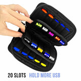 Flash Drive Case 20 Slots Storage Case Usb Holder Storage Bag For Flash Drive Electronic Accessories Organizer For Memory Stick, Jump Drive, Thumb Drive, Usb Cases