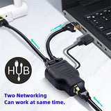 100Mbps Stp Utp Rj45 8P8C Plug To Dual Rj45 Hub Splitter Network Ethernet Switcher Adapter