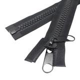 2Pcs #10 60 Inch Separating Large Plastic Zippers Black Tape With Doub