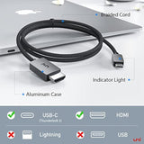 uni USB C to HDMI Cable 10ft, USB Type C to HDMI Cable[Thunderbolt 3 Compatibl